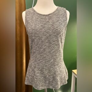 Banana Republic Women’s Grey Terry Zip Back Peplum Top; Size Small